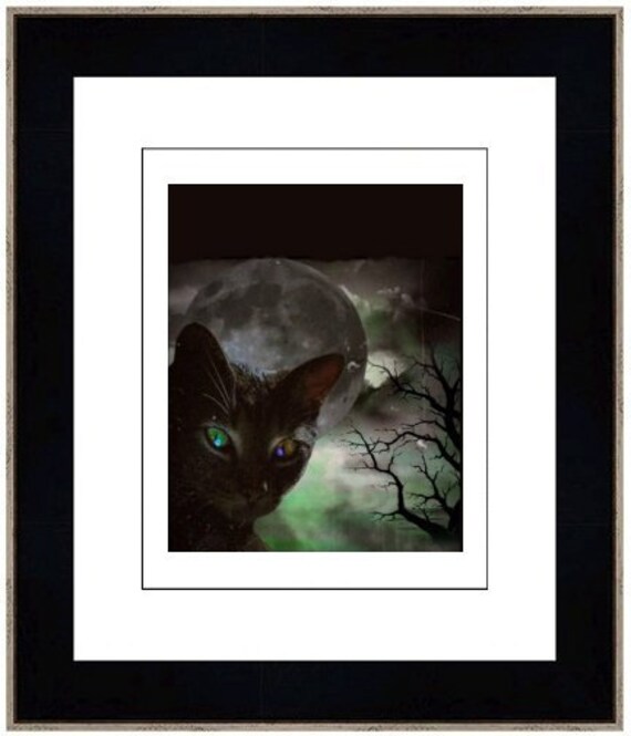 黒猫と月のアートプリント ポップアート 黒猫と月 - 5x7 アートプリント - Etsy 日本