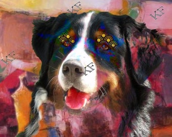 Pop Art Bernese Mountain Dog - 5x7 Art Print