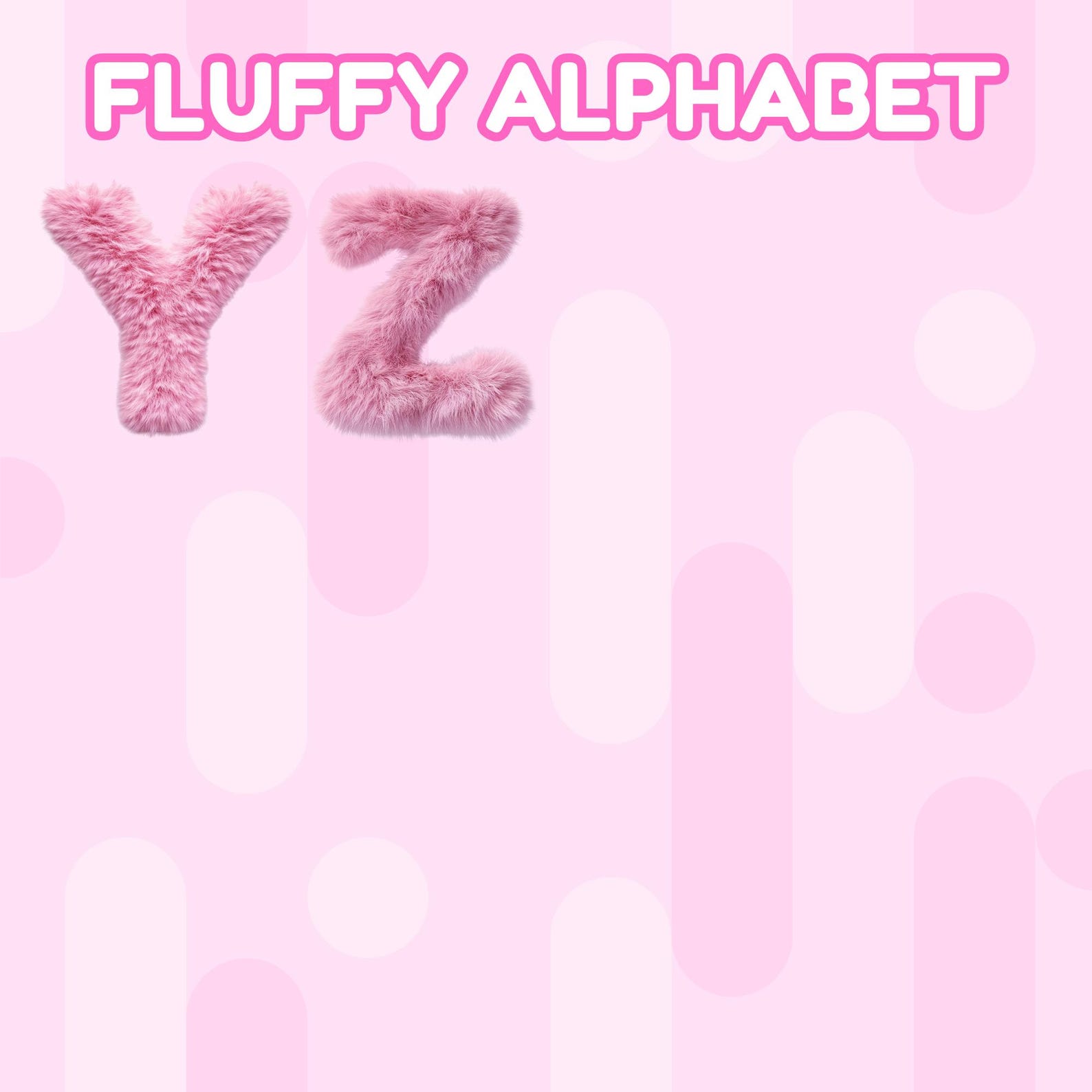 Fluffy Pink Alphabet Clipart: Valentine Letters & Numbers (PNG Digital ...