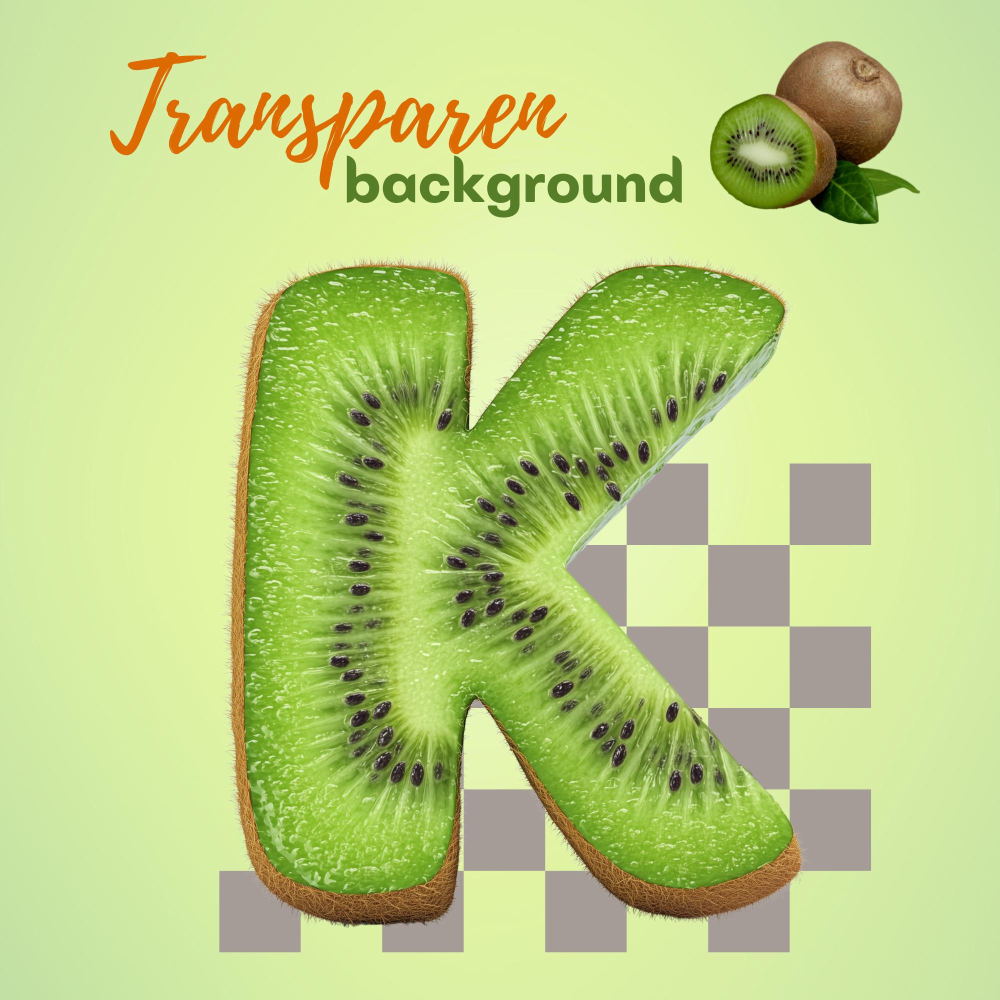 Kiwi Alphabet Clipart: Tropical Fruit Letters, 36 PNG (digital