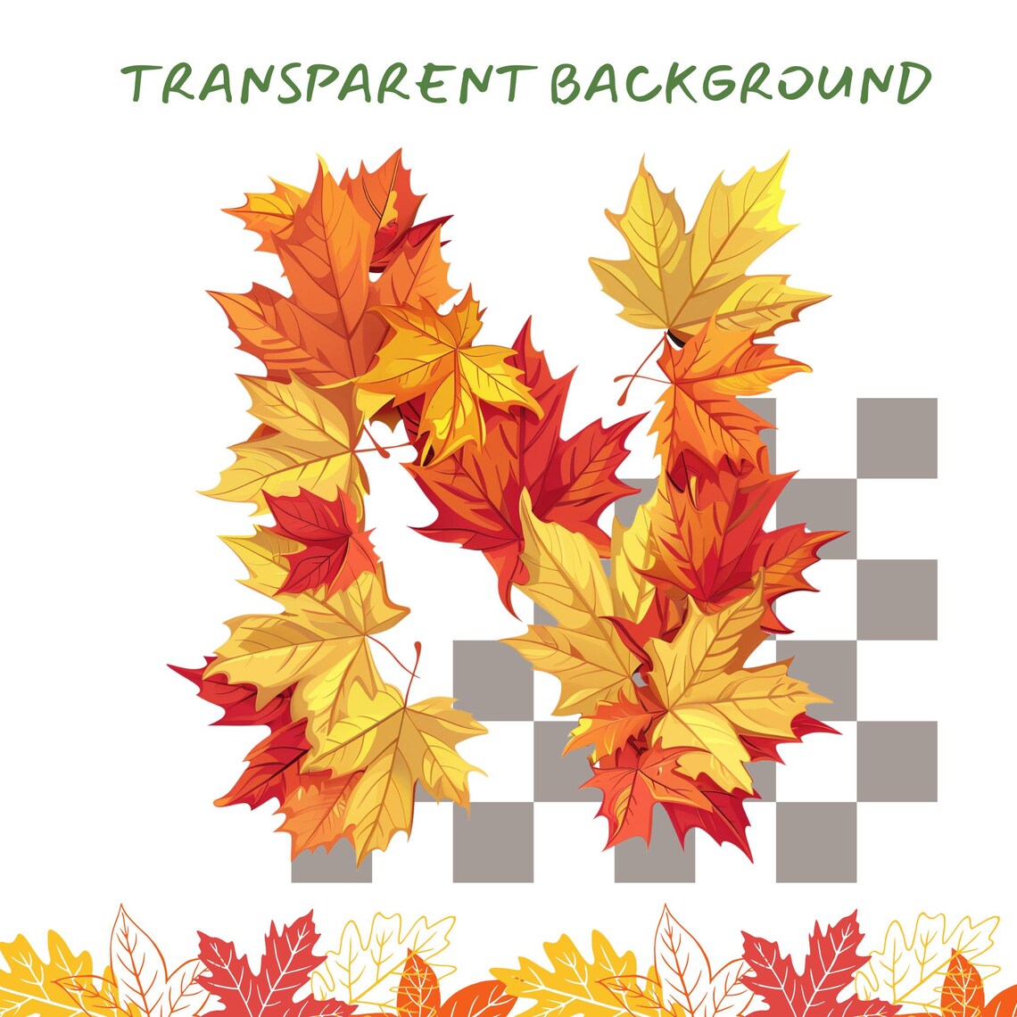 Maple Leaves Alphabet Clipart, Fall ABC Letters, Autumn Letters, Autumn ...