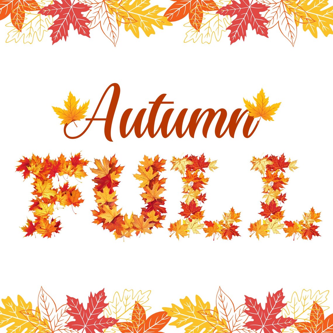 Maple Leaves Alphabet Clipart, Fall ABC Letters, Autumn Letters, Autumn ...