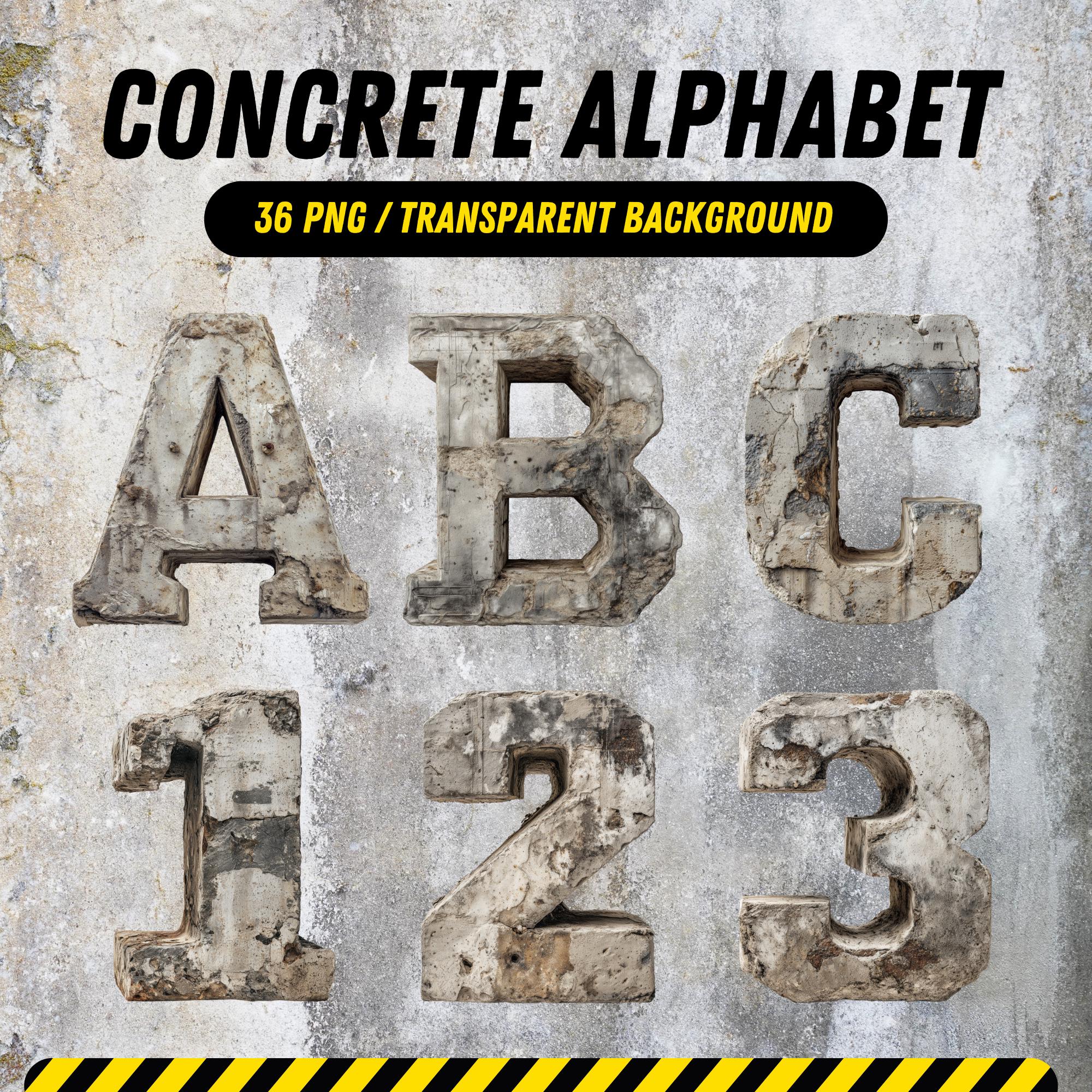 Concrete Alphabet Clipart PNG, Industrial Letters Font, Construction ...