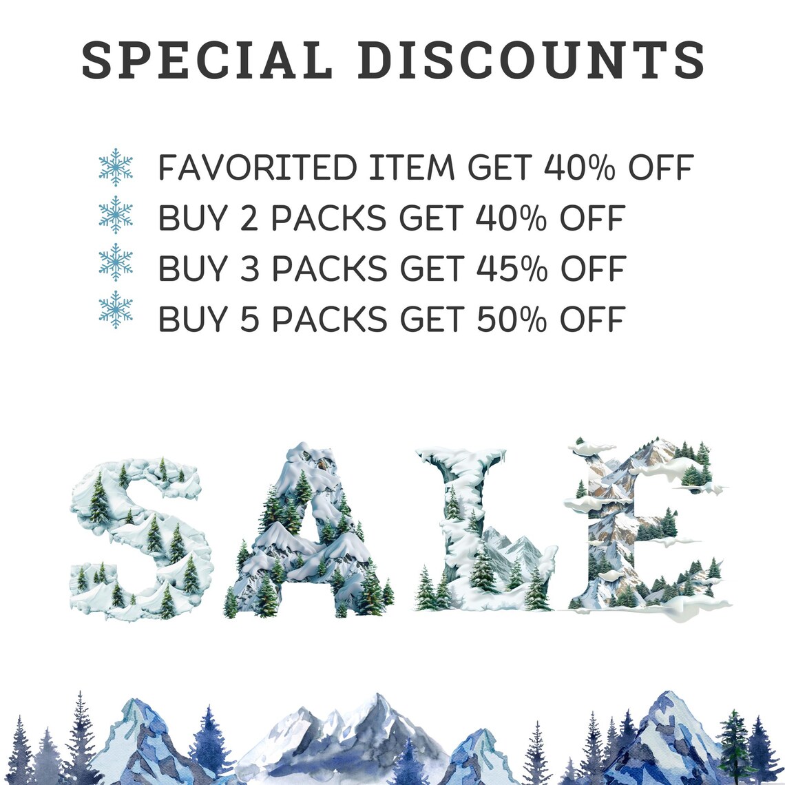 Snow Alphabet Letters Clipart, Winter Mountain Letters PNG, Snowy Font ...