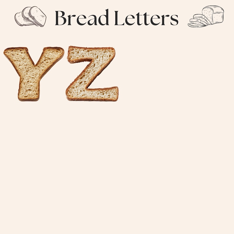 Bread Letters Clipart: Bakery Alphabet, Food-themed Font (digital ...