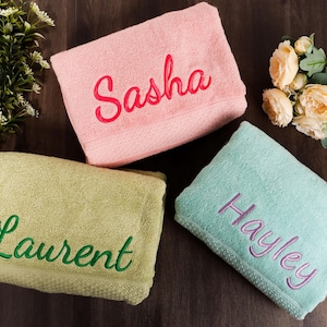 Personalized Bath Towel, Eco-Friendly Custom Monogrammed/Embroidered, 100% Cotton, Wedding, Birthday and Anniversary Gift