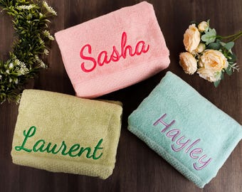 Personalized Bath Towel, Eco-Friendly Custom Monogrammed/Embroidered, 100% Cotton, Wedding, Birthday and Anniversary Gift