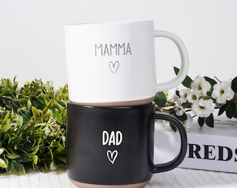 Mug en céramique personnalisé : motif gravé au laser, mug à café en céramique personnalisé pour maman/papa/mari, mug cadeau gravé, idées cadeaux personnalisés.
