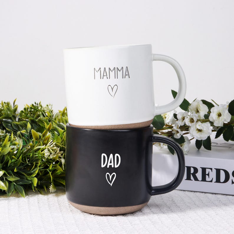 Graverad keramikmugg med din text, Anpassad keramikmugg för mamma/pappa/man, Graverad presentmugg, Anpassade presentidéer, Brudtärnepresenter bild 3