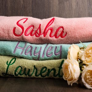 Custom Embroidered Towel, Eco-Friendly Custom Name/Embroidered, 100% Cotton, Wedding, Birthday and Anniversary Gift, Bathroom Decor