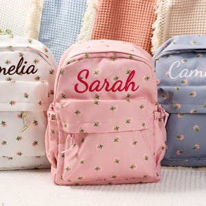 Personalized Toddler Backpack, Floral Kids Backpack, Preschool Book Bag, Backpack for Kids, Toddler School Bag, Embroidery Bag, Child Gift