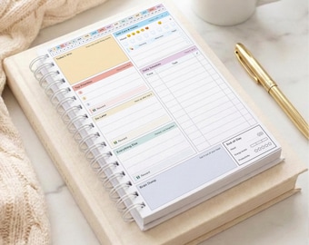 ADHD Daily Planner | One Page Routine Structure, Undated Wire Bound (Made in UK)