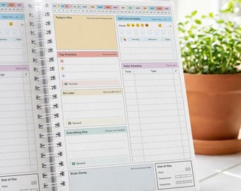 ADHD Daily Planner & Journal for Neurodivergent Adults | focus, brain dump, cleaning, productivity to-do list