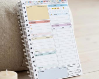 ADHD Daily Planner & Journal for Adults — Undated Wire Bound Focus Productivity To Do List