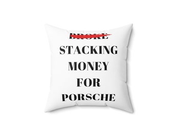 broke stacking money for Porsche pillow