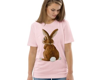 Unisex organic cotton t-shirt Bunny From Back