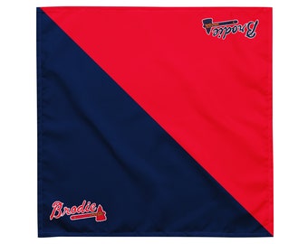 Custom Atlanta Braves Two-Toned Dog Bandana