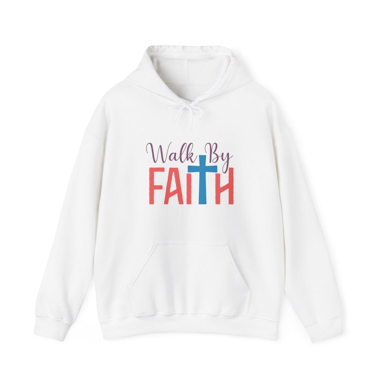 WALK BY FAITH Unisex Heavy Blend™ Hooded Sweatshirt zdjęcie 2