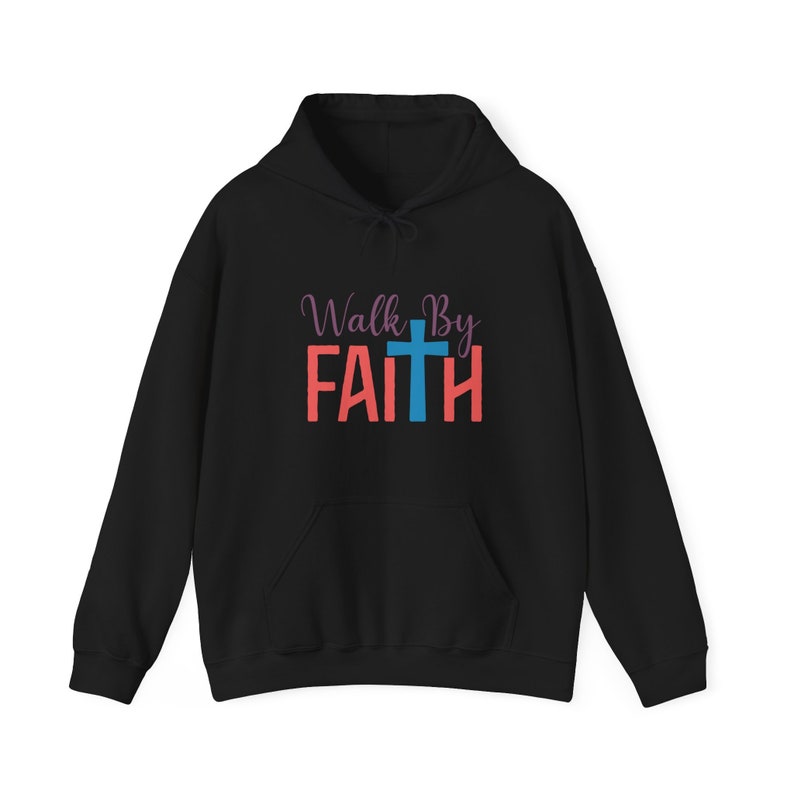 WALK BY FAITH Unisex Heavy Blend™ Hooded Sweatshirt zdjęcie 1