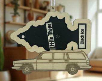Station Wagon Air Freshener Holder Laser Cut Files, 3mm Plywood Pattern, Digital SVG DXF Template