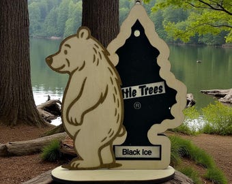 Archivos digitales cortados con láser: Ambientador de árbol pequeño, árbol rascador de oso