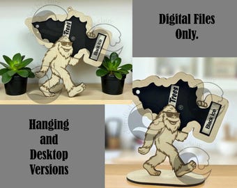 Sasquatch Little Tree Holder Digital SVG Files – Laser Engraver Cutter Templates, Hanging & Desktop Versions
