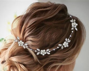 Peineta de perlas, accesorios para el cabello de boda para novia, tocado de novia hecho a mano, accesorio para el cabello de boda Vintage bohemio, regalo