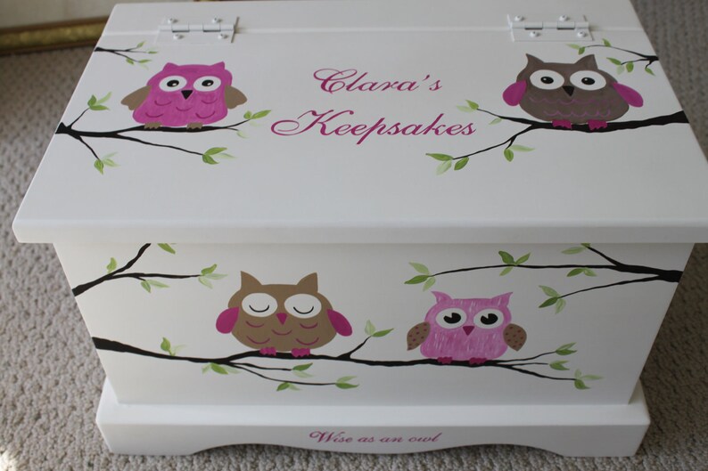 Baby Keepsake box chest baby memory box personalized Pink Etsy