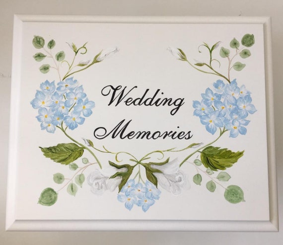 Wedding Keepsake Box Memory Box Hydrangea Hand Painted Etsy
