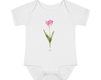 Tulip Print Infant Baby Cotton Rib Bodysuit
