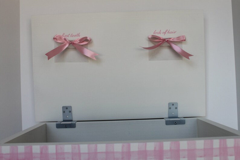 Baby keepsake box baby keepsake chest Pink Bunny Gingham Etsy