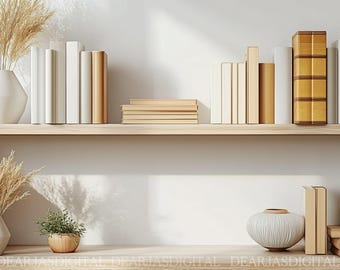 Zoom Background Modern Office, Elegant Bookshelf Backdrop for Digital Meetings, HD Virtual Backgrounds