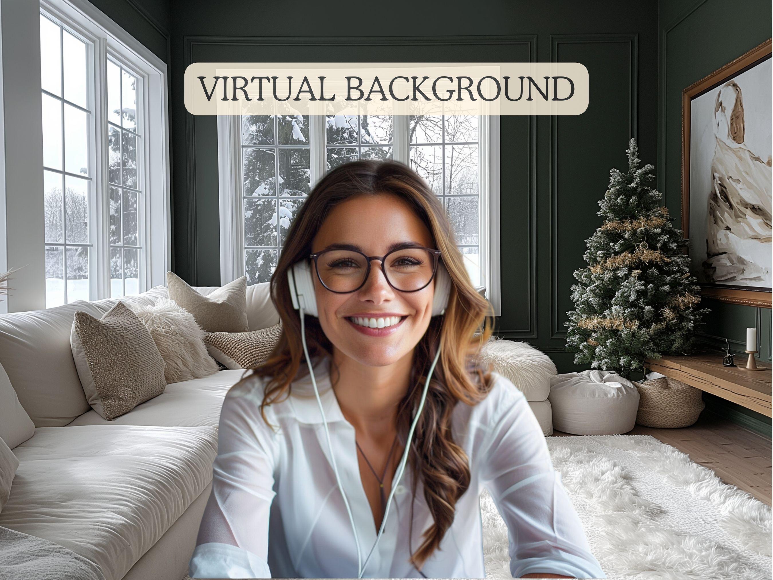 Modern Christmas Zoom Background | Realistic Home Office (digital ...