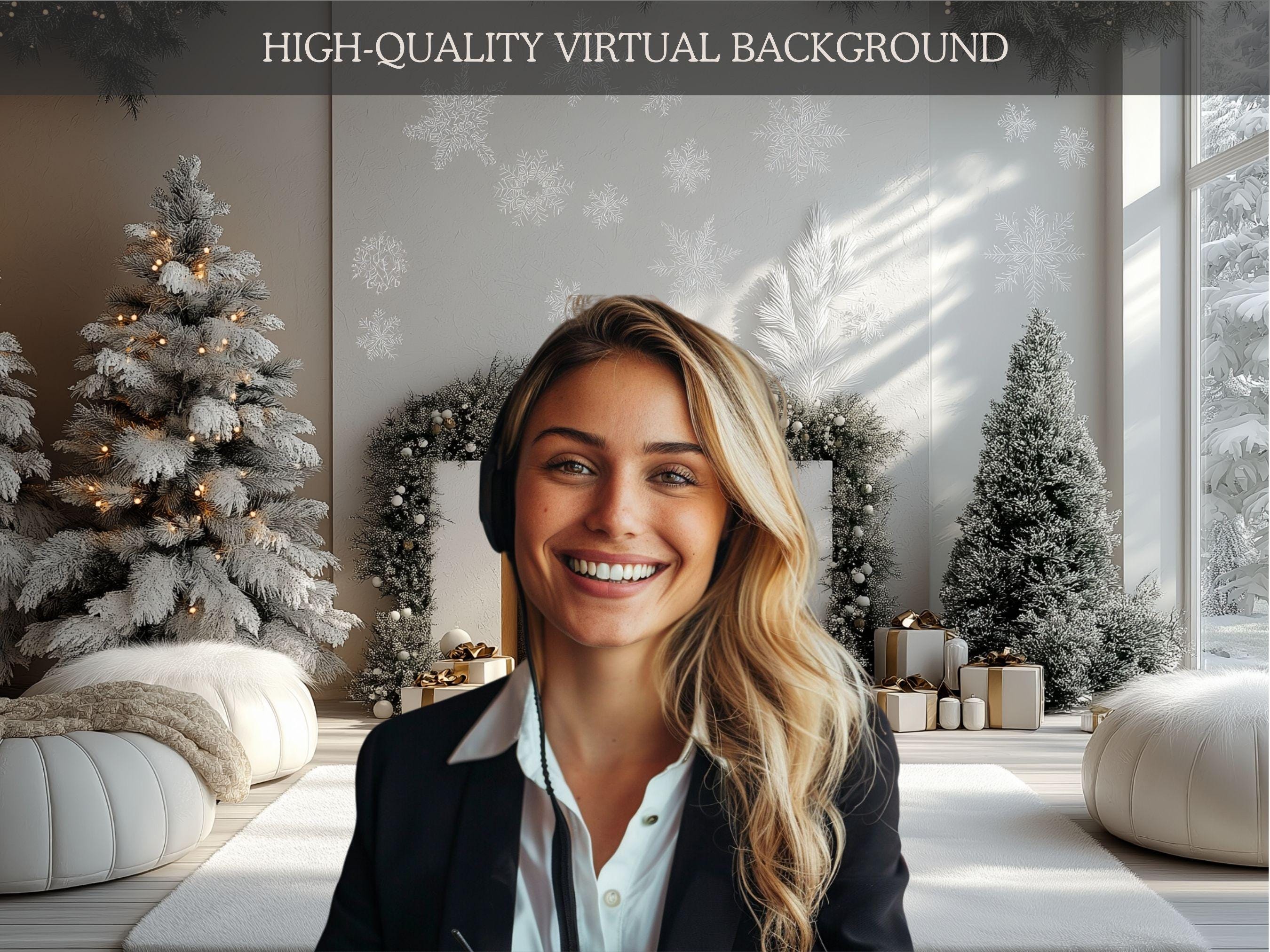 Christmas Zoom Backgrounds | Holiday Season Backdrop | Realistic Home ...