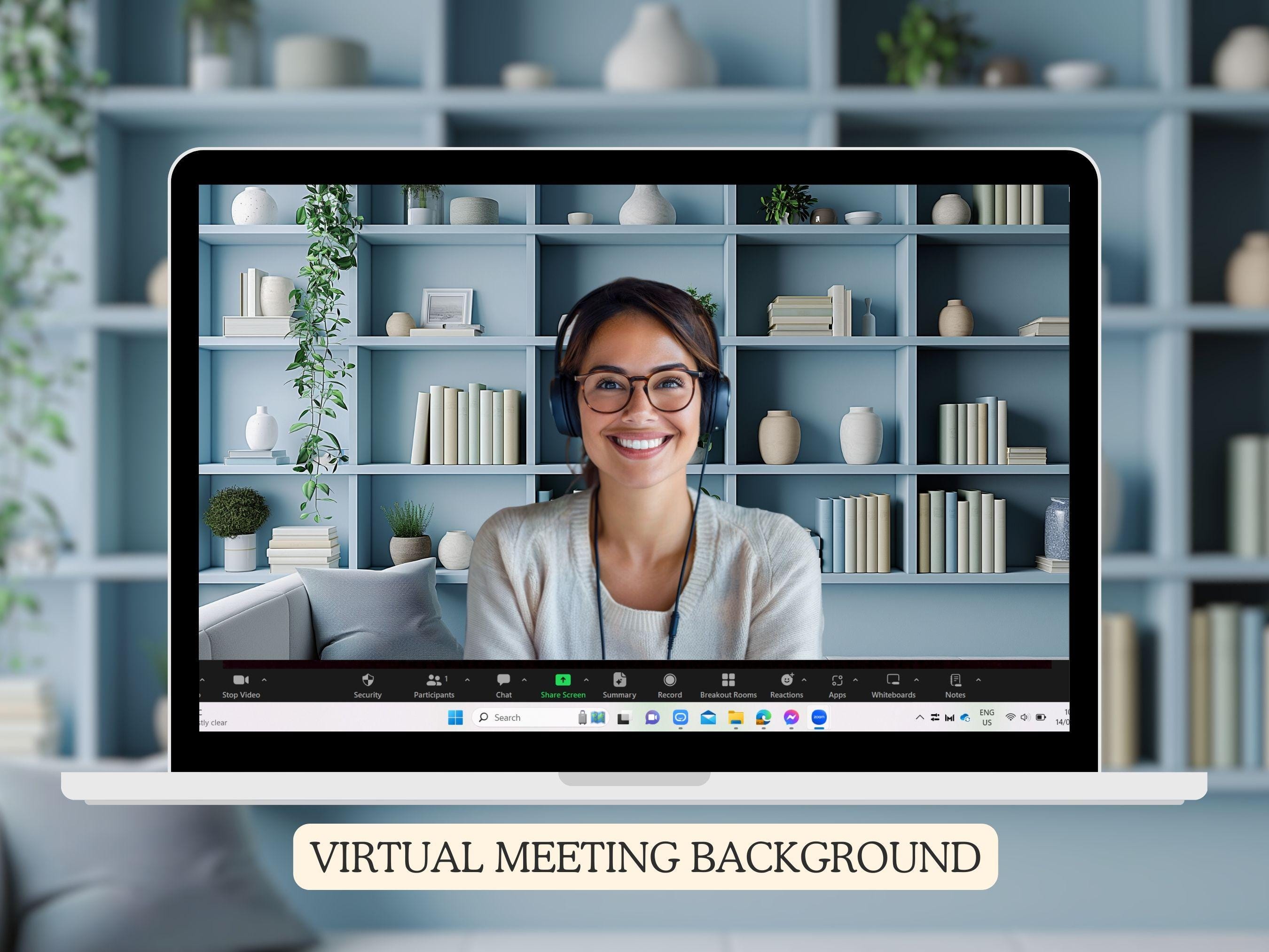 Zoom Background Modern Office, Virtual Backdrop for Online Class ...