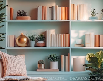 Bookshelf Zoom Background | Professional Home Office Backdrop (Digital Download)