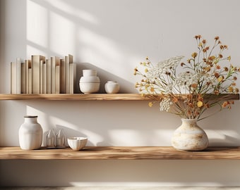 Modern Bookshelf Zoom Background | Minimalist Home Office (Instant Download)