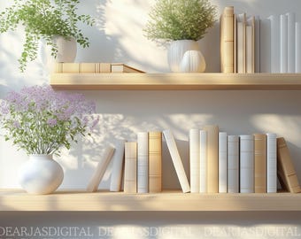 Bookshelf Zoom Background | Home Office Backdrop (PNG)