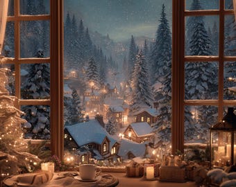 Holiday Virtual Backgrounds Festive Christmas & Winter Scenes for Zoom/Teams/Meet | Professional Digital Backdrops