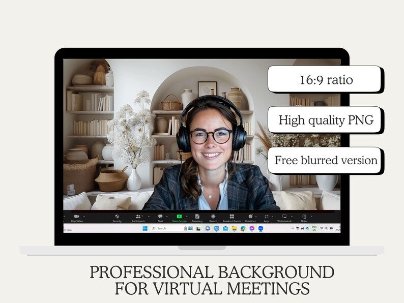 Ece Background For Zoom Blurred Home Office Zoom Background, Cozy Bookshelf (digital Download ...