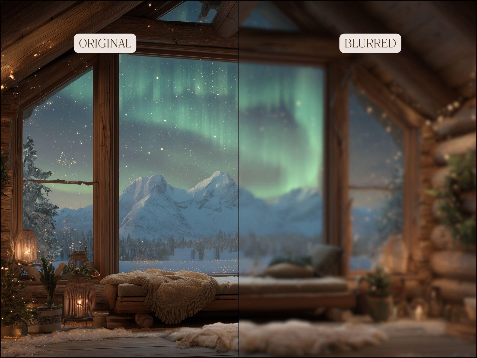 Christmas Zoom Background Cozy Holiday Cabin Virtual Office Backdrop ...