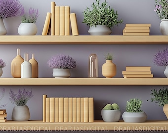 Modern Bookshelf Virtual Background | Zoom & Teams (Digital Download)