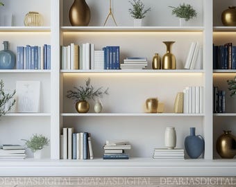 Bookshelf Zoom Background | Home Office Backdrop (PNG)