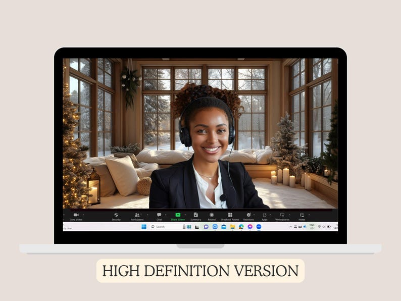 Christmas Zoom Backgrounds Holiday Season Backdrop Realistic Home Teams