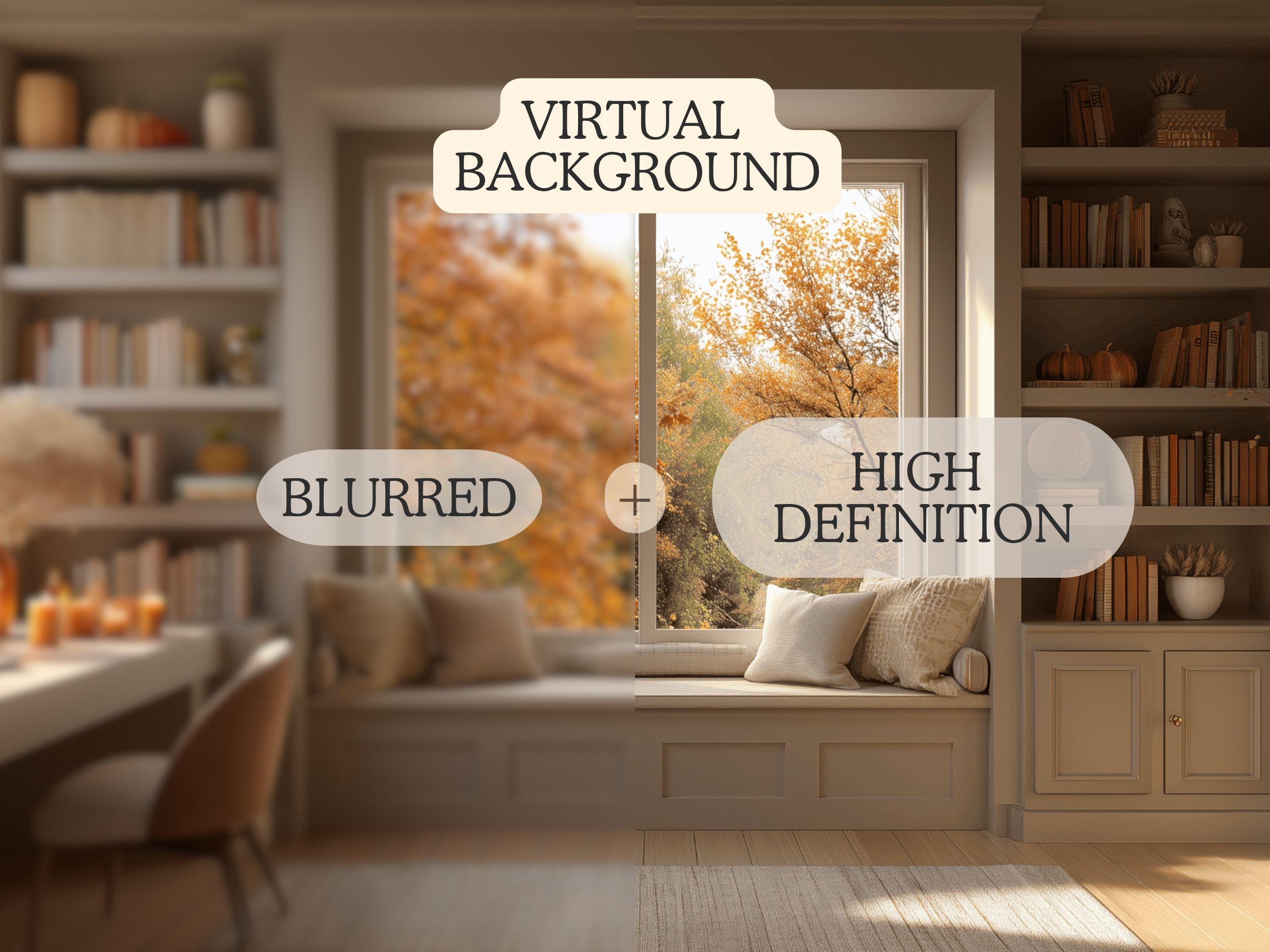Autumn Window View Virtual Background, Cozy Fall Home (PNG Digital ...