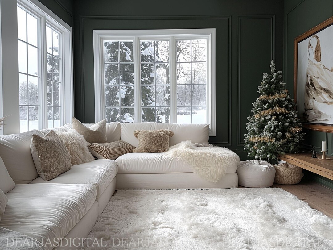 Modern Christmas Zoom Background | Realistic Home Office (digital ...