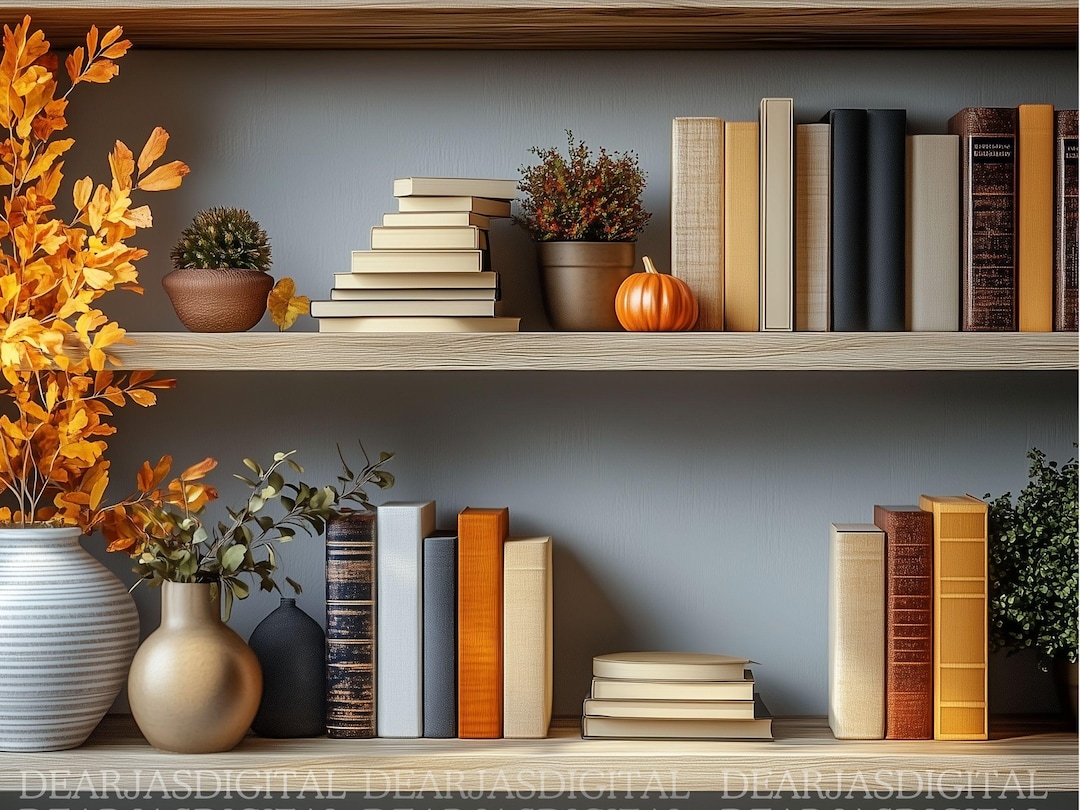 Zoom Background Bookshelf and Plant | Modern Home Office Virtual ...