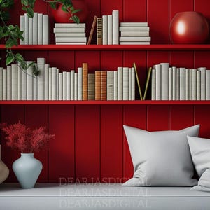Virtueller Hintergrund Schreibtisch für Video-Konferenz | Modernes Home-Office mit Regalen und Pflanzen | Sofort Download