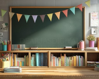 Virtual Classroom Background for Teachers | Back to School Zoom Background Professors | Fun Teaching Backdrop for Teams, Google Meet, Skype