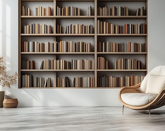 Bookshelf Zoom Background, Home Office Virtual Backdrop (Digital Download)